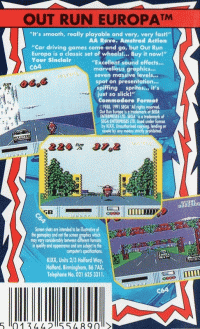 Outrun Europa Commodore 64  box art